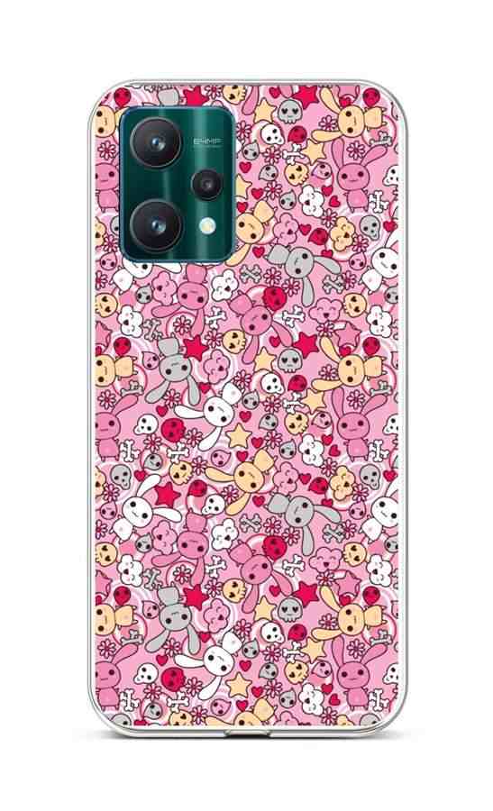 Levně Kryt TopQ Realme 9 Pro silikon Pink Bunnies 73023 (pouzdro neboli obal na mobil Realme 9 Pro)
