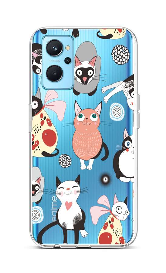 Levně Kryt TopQ Realme 9i silikon Cats 2 73055 (pouzdro neboli obal na mobil Realme 9i)