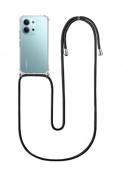 Zadní kryt na Xiaomi Redmi 15C s černou šňůrkou průhledný