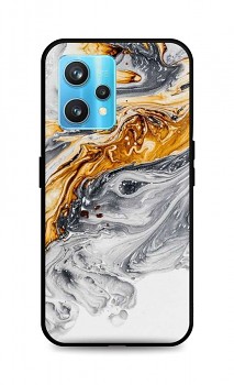 Zadní pevný kryt LUXURY na Realme 9 Pro+ Marble šedo-zlatý