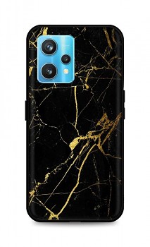 Zadní pevný kryt LUXURY na Realme 9 Pro+ Marble černo-zlatý