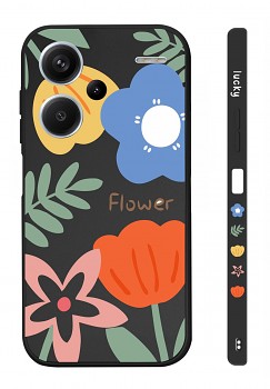 Zadní kryt Design na Xiaomi Redmi Note 13 Pro+ 5G Malované květy černý 