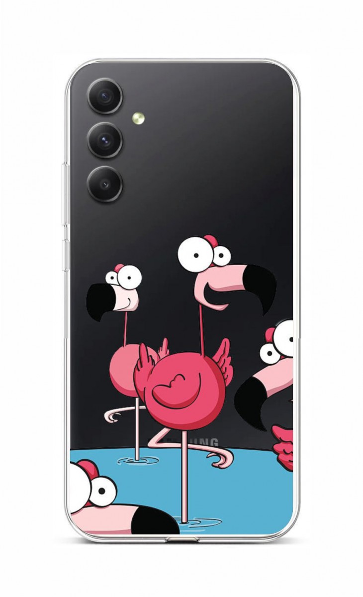 Levně Kryt TopQ Samsung A34 Cartoon Flamingos 93185 (pouzdro neboli obal na mobil Samsung A34)