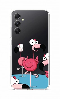 Zadní kryt na Samsung A34 Cartoon Flamingos