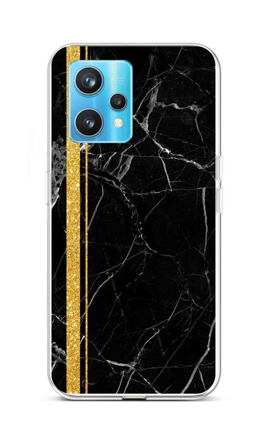 Zadní silikonový kryt STYLE na Realme 9 Pro+ Mramor černo-zlatý