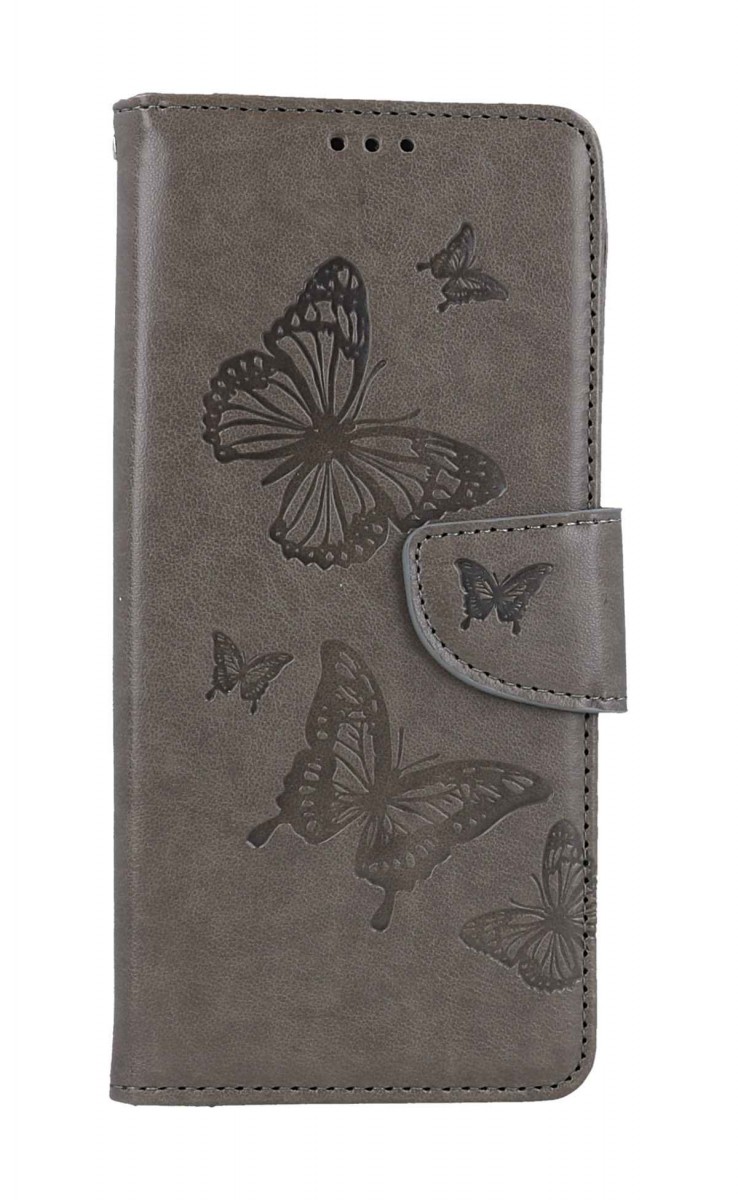Levně Pouzdro TopQ Xiaomi Redmi 12C knížkové Butterfly šedé 113202 (kryt neboli obal Xiaomi Redmi 12C)
