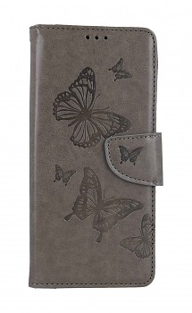 Knížkové pouzdro na Xiaomi Redmi 12C Butterfly šedé