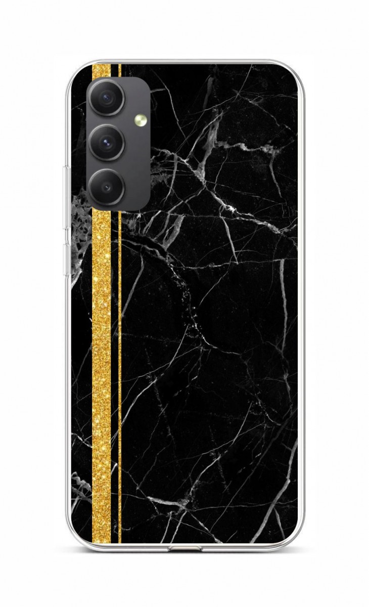 Zadní kryt STYLE na Samsung A34 Mramor černo-zlatý