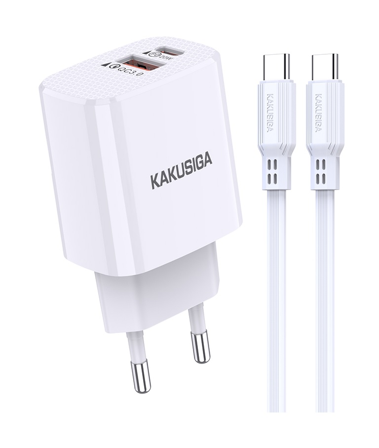 Rychlonabíječka Kakusiga KSC-925 včetně USB-C datového kabelu bílá 20W