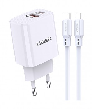 Rychlonabíječka Kakusiga KSC-925 včetně USB-C datového kabelu bílá 20W
