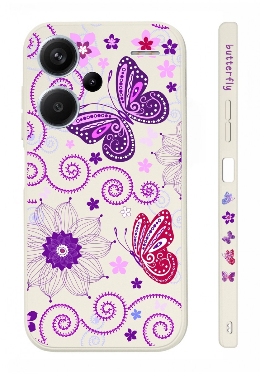 Levně Kryt TopQ Design Xiaomi Redmi Note 13 Pro+ 5G Fialoví motýlci 123212 (pouzdro neboli obal na mobil Xiaomi Redmi Note 13 Pro+ 5G)