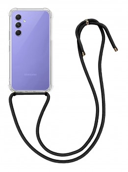 Zadní kryt na Samsung A54 5G s černou šňůrkou průhledný