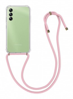 Zadní kryt na Samsung A54 5G s růžovou šňůrkou průhledný