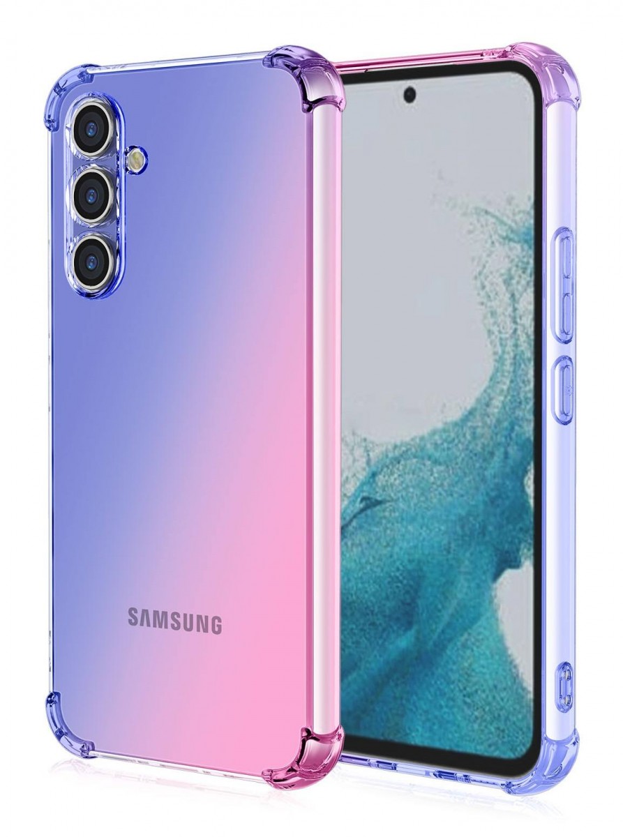 Zadní kryt na Samsung A54 5G Shock duhový modro-růžový