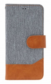 Knížkové pouzdro Jeans na iPhone 16e šedé