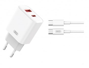 Rychlonabíječka XO CE12 včetně datového kabelu USB-C 20W bílá