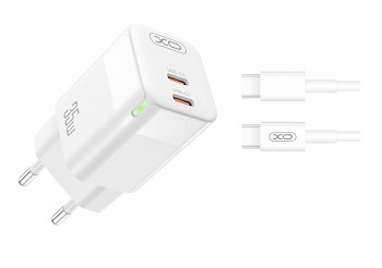 Rychlonabíječka XO CE07 včetně datového kabelu USB-C 35W bílá