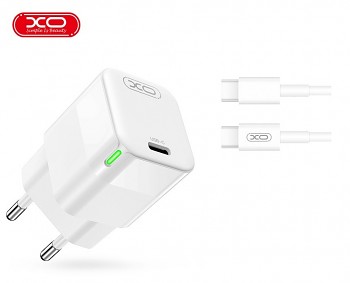 Rychlonabíječka XO CE06 včetně datového kabelu USB-C 35W bílá