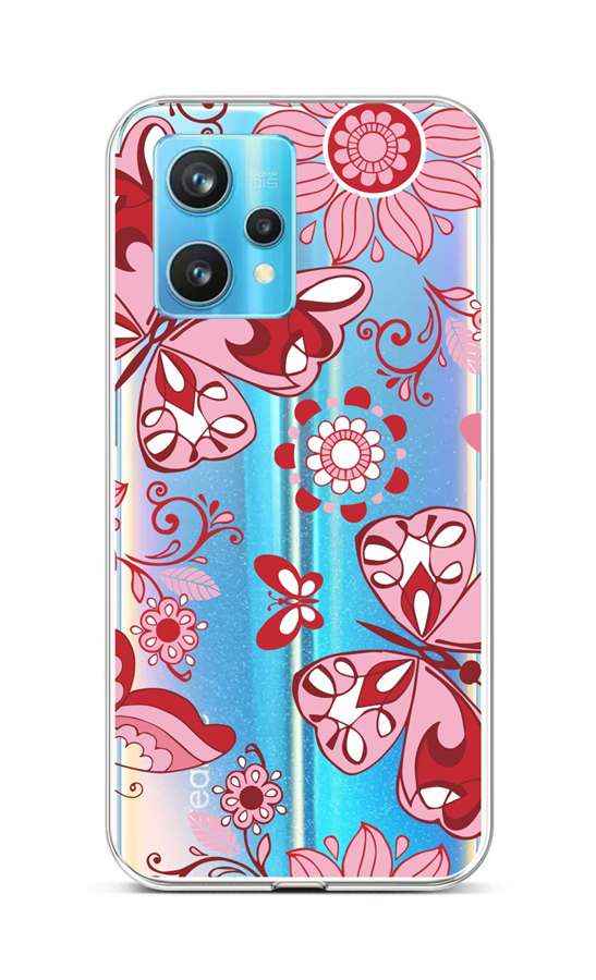 Levně Kryt TopQ Realme 9 Pro+ silikon Pink Butterfly 73278 (pouzdro neboli obal na mobil Realme 9 Pro+)