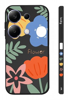 Zadní kryt Design na Xiaomi Redmi Note 13 Pro Malované květy černý