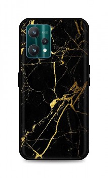 Zadní pevný kryt LUXURY na Realme 9 Pro Marble černo-zlatý