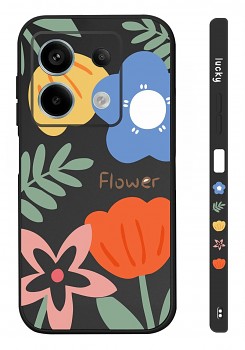 Zadní kryt Design na Xiaomi Redmi Note 13 Pro 5G Malované květy černý