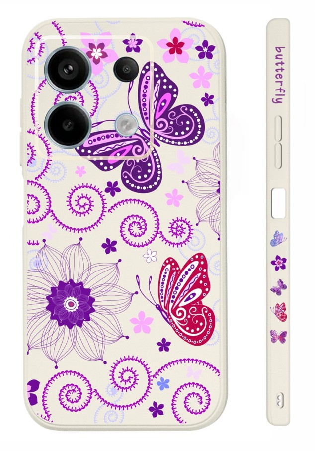 Levně Kryt TopQ Design Xiaomi Redmi Note 13 Pro 5G Fialoví motýlci 123323 (pouzdro neboli obal na mobil Xiaomi Redmi Note 13 Pro 5G)
