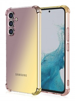 Zadní kryt na Samsung A34 Shock duhový purpurovo-žlutý