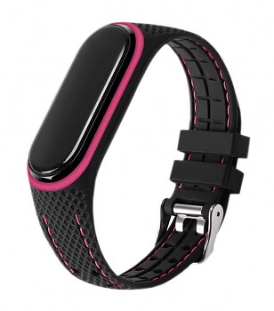 Silikonový řemínek Lifestyle pro Xiaomi Mi Band 5-6 černo-růžový