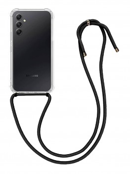 Zadní kryt na Samsung A34 s černou šňůrkou průhledný 
