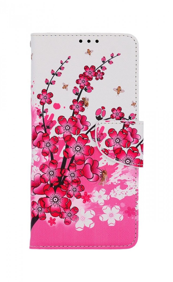 Levně Pouzdro TopQ Samsung A13 knížkové Kytičky textil 73378 (kryt neboli obal na mobil Samsung A13)
