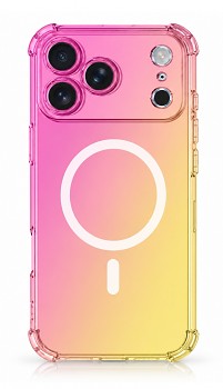 Zadní kryt na iPhone 17 Pro Max MagSafe Shock duhový růžovo-žlutý