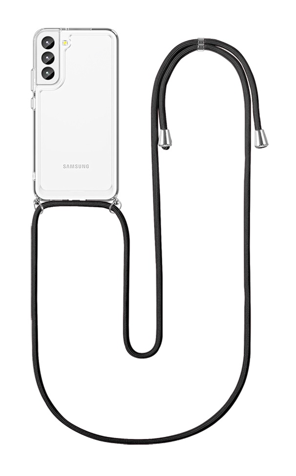Levně Kryt TopQ Samsung S22 5G s černou šňůrkou průhledný 93441 (pouzdro neboli obal na mobil Samsung S22 5G)