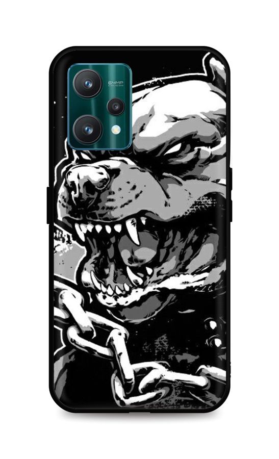 Zadní silikonový kryt DARK na Realme 9 Pro Agressive Pitbull