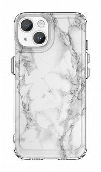 Zadní pevný kryt STYLE na iPhone 14 Mramor bílý
