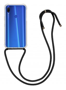 Zadní kryt na Xiaomi Redmi Note 7 s černou šňůrkou průhledný