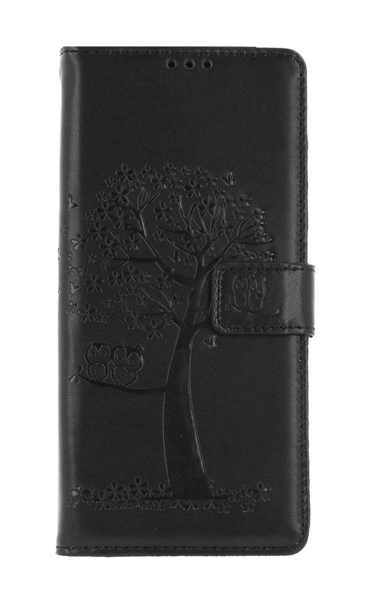 Levně Pouzdro TopQ Samsung A14 5G knížkové Černý strom sovičky 93537 (kryt neboli obal na mobil Samsung A14 5G)