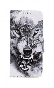 Knížkové pouzdro na Vivo V21 5G Černobílý vlk