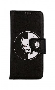 Knížkové pouzdro na Vivo V21 5G Černobílý pitbull