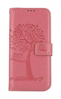 Knížkové pouzdro na Samsung A34 Růžový strom sovičky