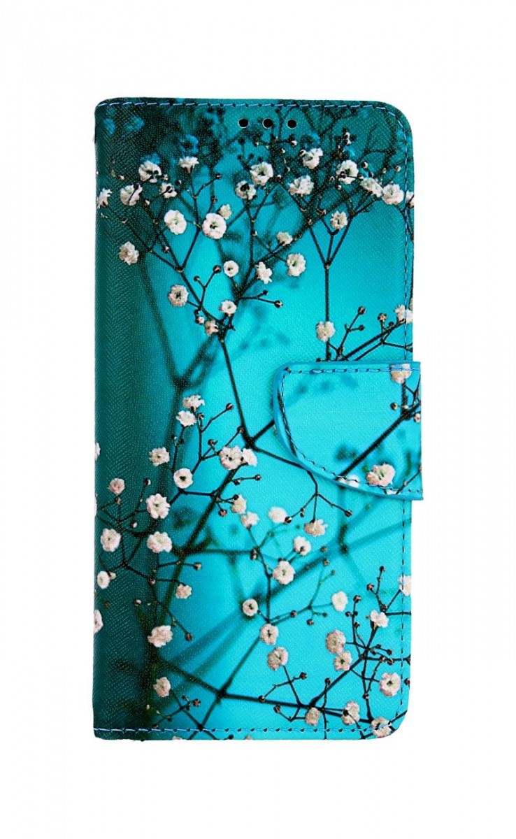 Knížkové pouzdro na Vivo Y76 5G Modré s květy