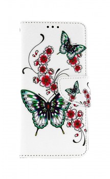 Knížkové pouzdro na Samsung A53 5G Motýlci s květinou