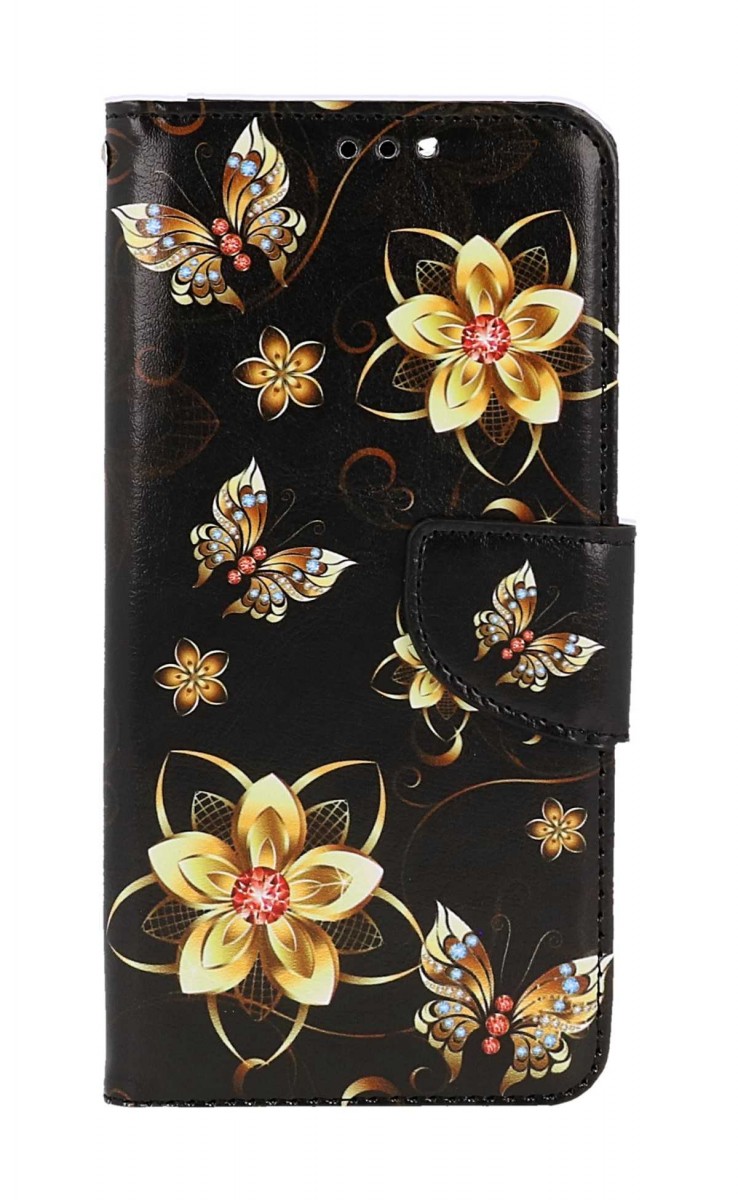 Levně Pouzdro TopQ Xiaomi Redmi Note 11 knížkové Zlaté květy 73643 (obal neboli kryt na mobil Xiaomi Redmi Note 11)