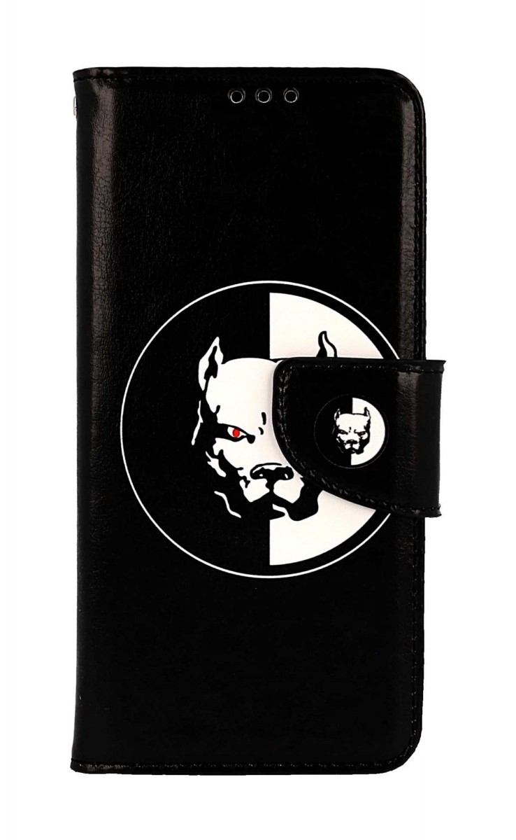 Levně Pouzdro TopQ Xiaomi Redmi Note 11 knížkové Černobílý pitbull 73674 (obal neboli kryt na mobil Xiaomi Redmi Note 11)
