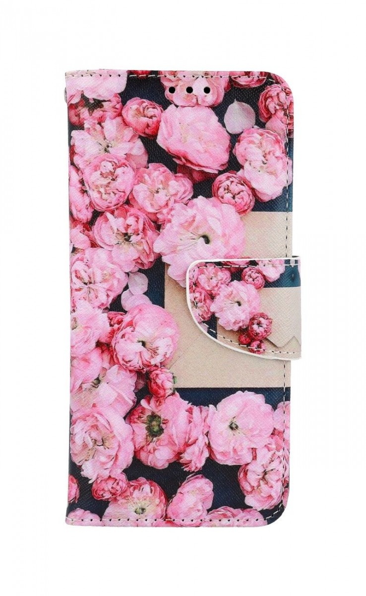Levně Pouzdro TopQ Xiaomi Redmi Note 11 knížkové Růžové květy 73676 (obal neboli kryt na mobil Xiaomi Redmi Note 11)