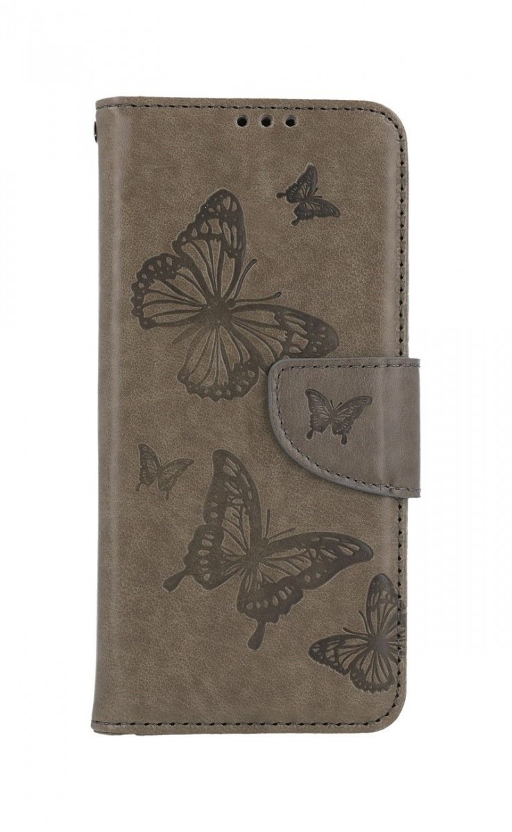 Levně Pouzdro TopQ Xiaomi Redmi Note 11 knížkové Butterfly šedé 73695 (kryt neboli obal Xiaomi Redmi Note 11)