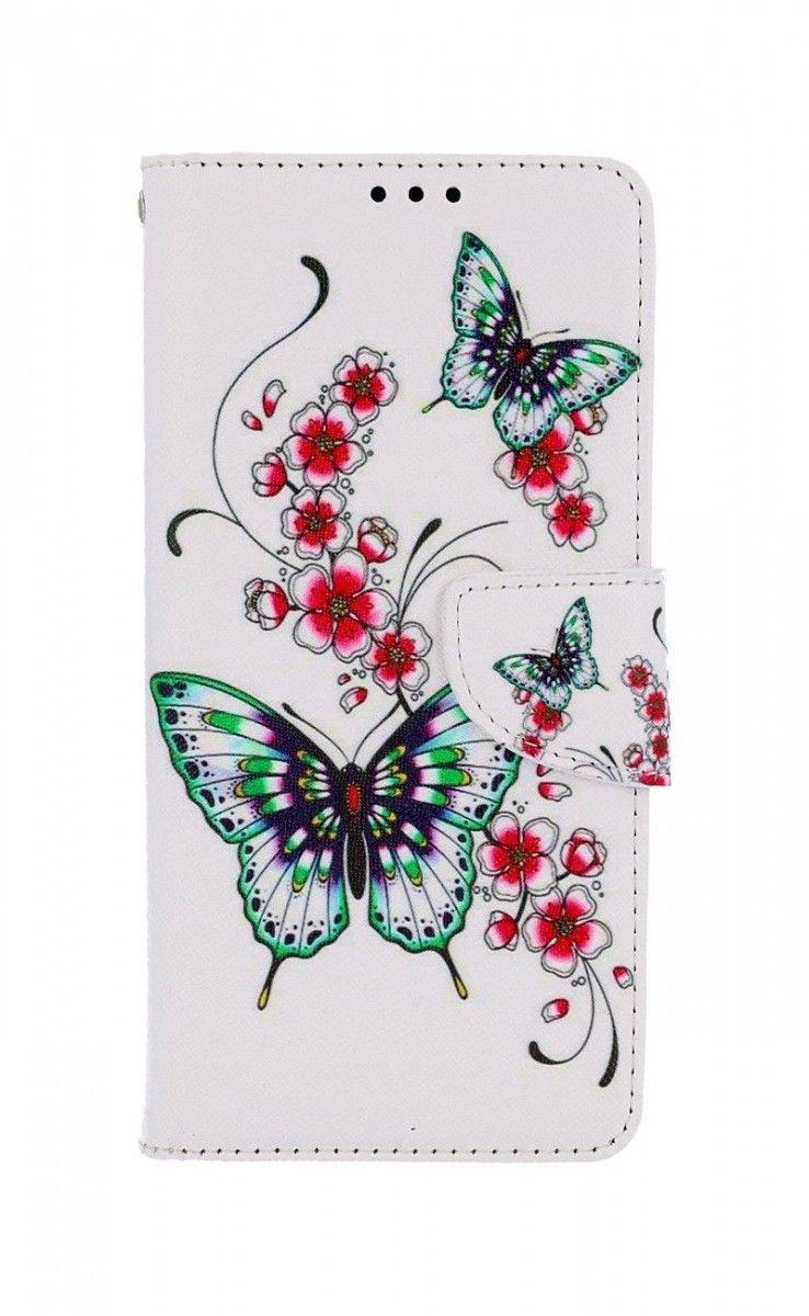 Levně Pouzdro TopQ Xiaomi Redmi Note 11 Pro knížkové Motýlci s květinou 73723 (obal neboli kryt na mobil Xiaomi Redmi Note 11 Pro)