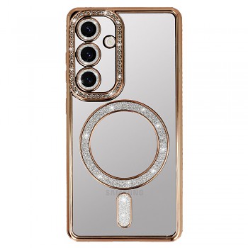 Zadní kryt Bling Magsafe pro Samsung Galaxy S25 FE gold