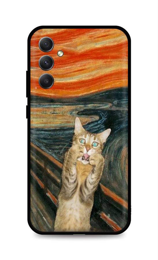 Zadní kryt DARK na Samsung A34 Scared Cat
