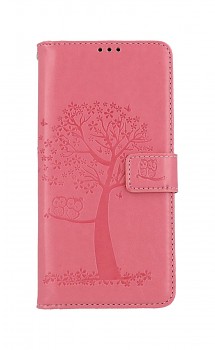 Knížkové pouzdro na Samsung A13 Růžový strom sovičky